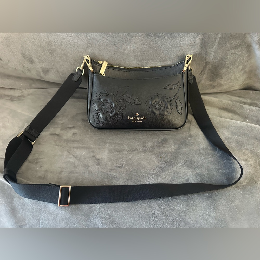 Kate Spade Black Crossbody Bag with Gold Accents - Picture 5 of 12